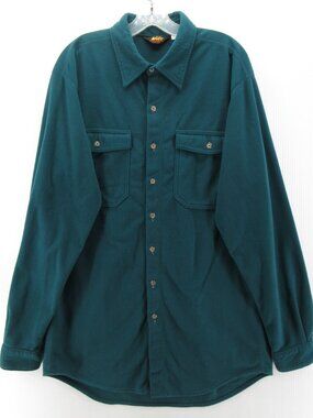VINTAGE REI Shirt Large Tall Fleece Shacket Flap Pockets Outdoor *